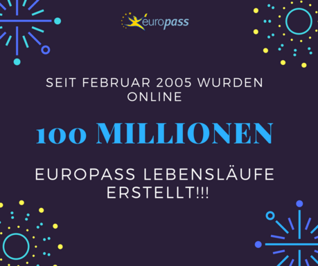 100 Millionen Europass Lebensläufe erstellt
